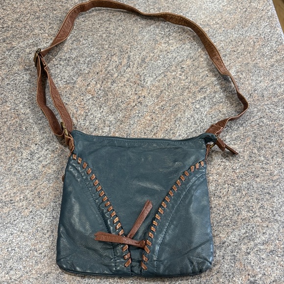 Bueno Handbags - Bueno Stylish Brown and Green/Blue Women's Bag